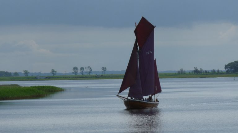 Zeesenboot unter Segeln bei Schönem Wetter